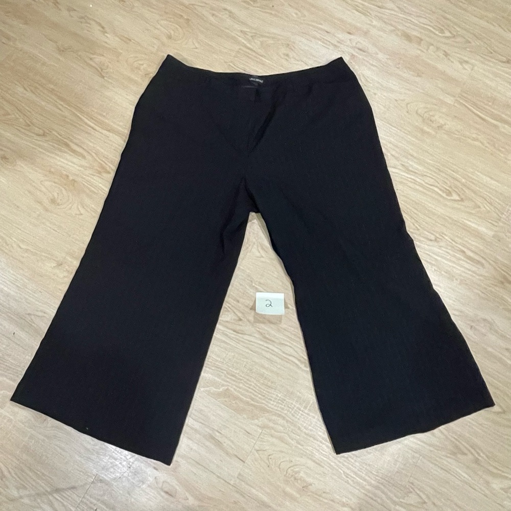 Lane Bryant Black Dress Trousers Wide Leg Size 28